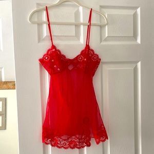 {VICTORIA'S SECRET} Sheer Lace/Sequin Chemise L!